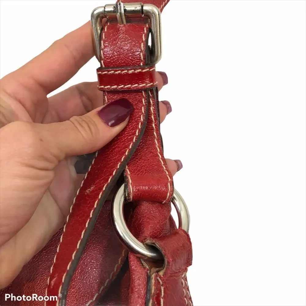 Abro Large Red Leather Italian Made Bag‎ Purse Tote